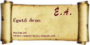 Égető Áron névjegykártya